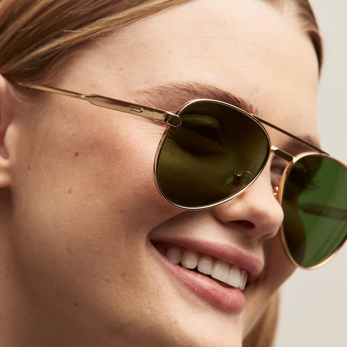 Miramar Aviator Sunglasses | Gold Frame + Green Lens | Non-Polarized - image 6