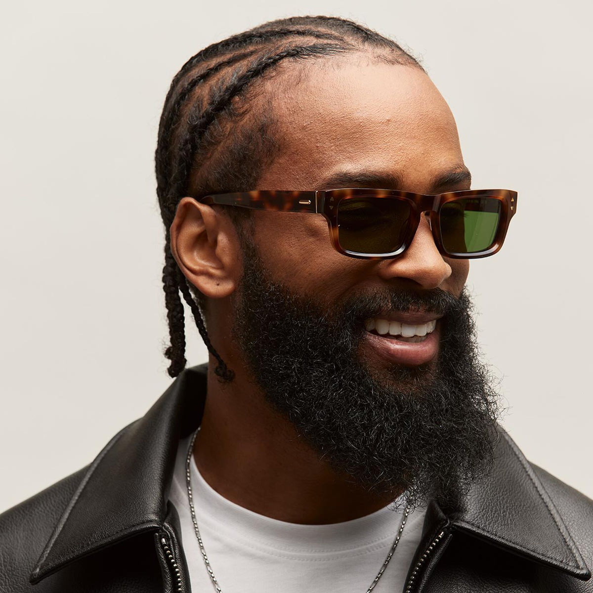 Del Mar Rectangle Sunglasses | Tortoise Frame + Green Lens | Polarized - image 6
