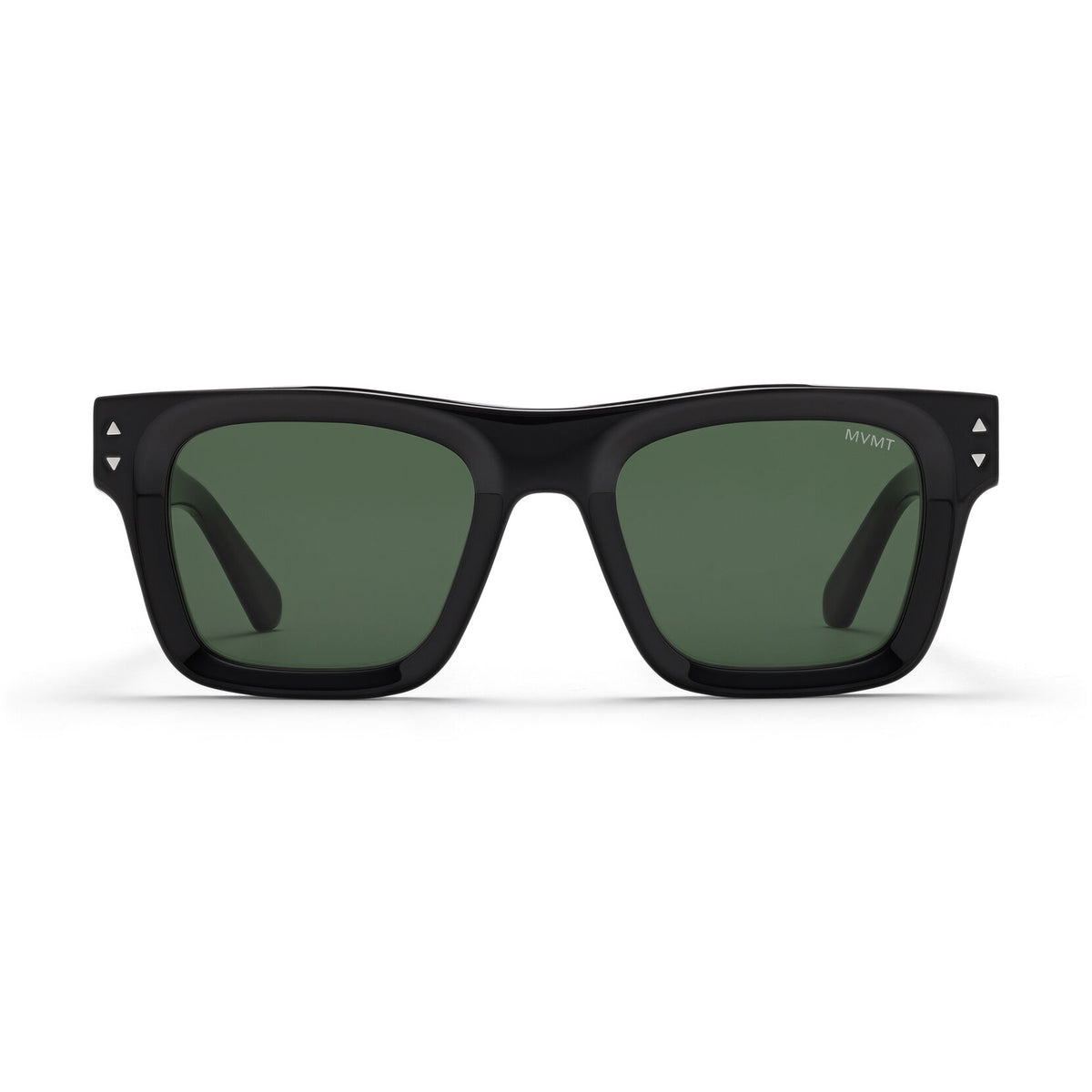 Vista Square Sunglasses | Black Frame + Green Lens | Polarized - main image
