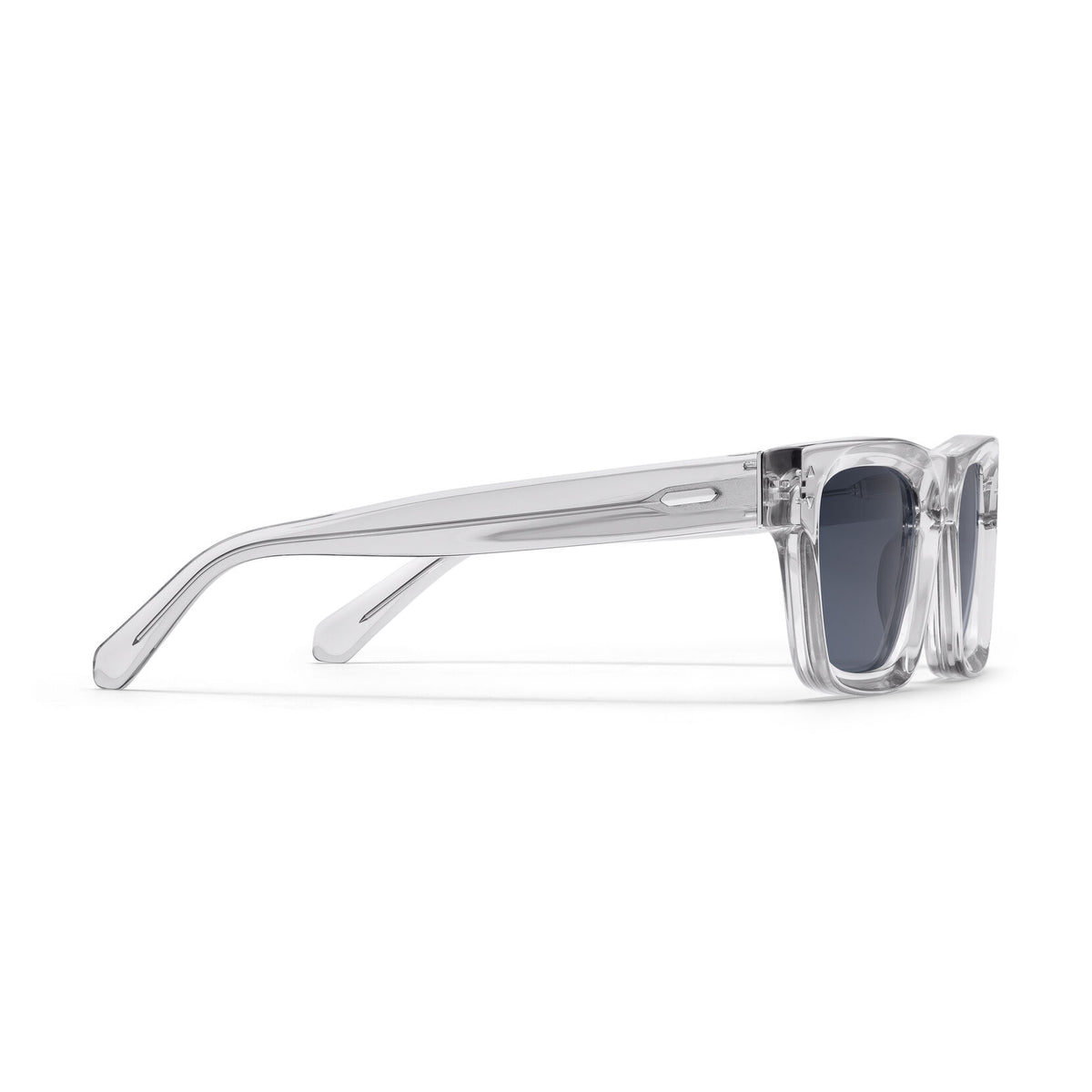 Vista Square Sunglasses | Transparent Grey Frame + Blue Lens | Non-Polarized - image 5
