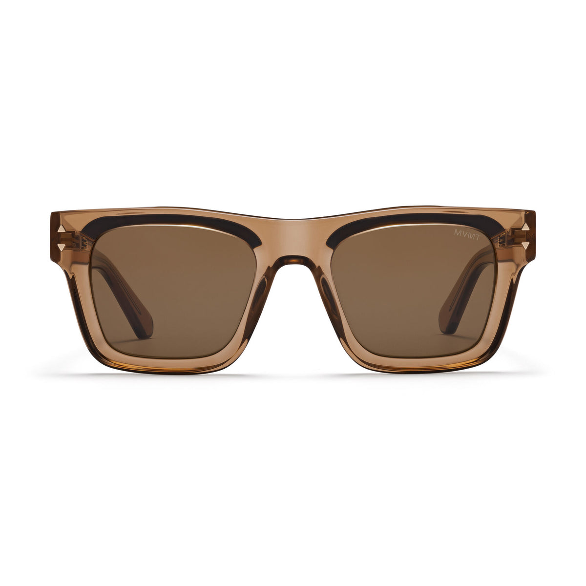 Vista Square Sunglasses | Transparent Brown Frame + Brown Lens | Non-Polarized - main image