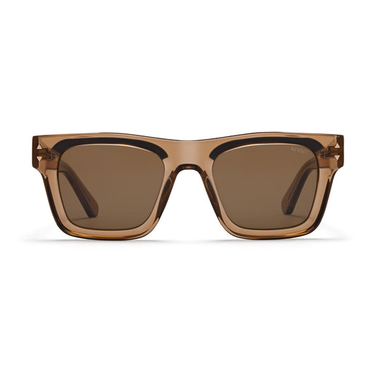 Vista Square Sunglasses | Transparent Brown Frame + Brown Lens | Non-Polarized - main image