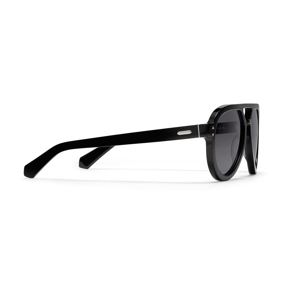 Hollywood Aviator Sunglasses | Black Frame + Grey Lens | Polarized - image 5