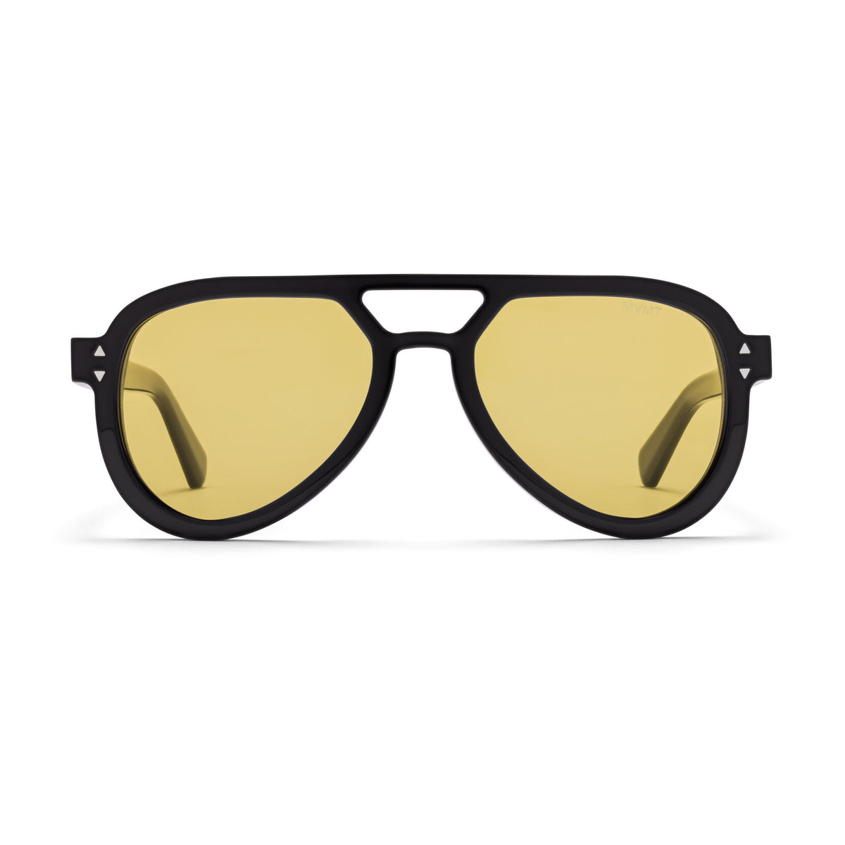 Hollywood Aviator Sunglasses | Black Frame + Yellow Lens | Non-Polarized - main image