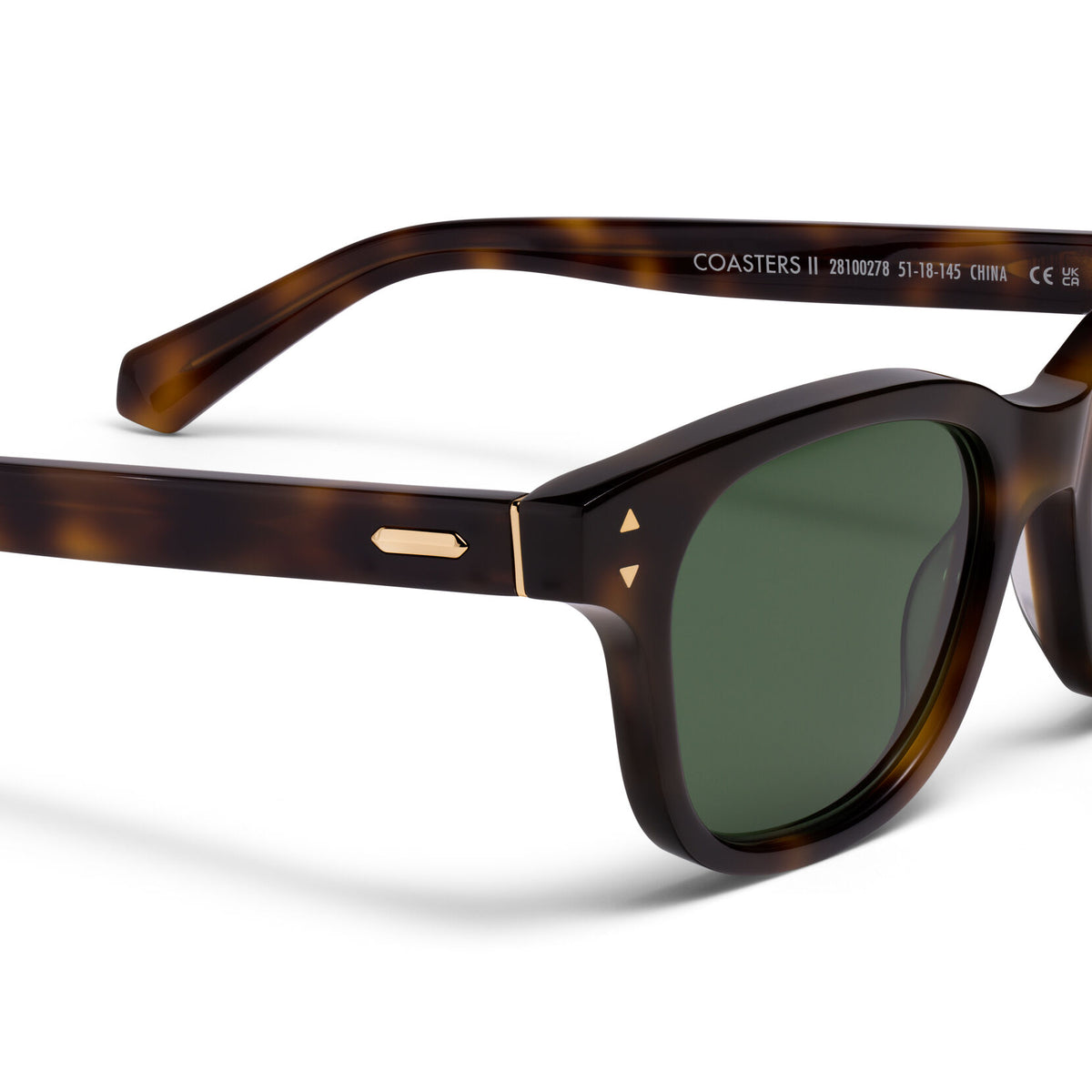 Malibu Round Sunglasses | Tortoise Frame + Green Lens | Polarized - image 3