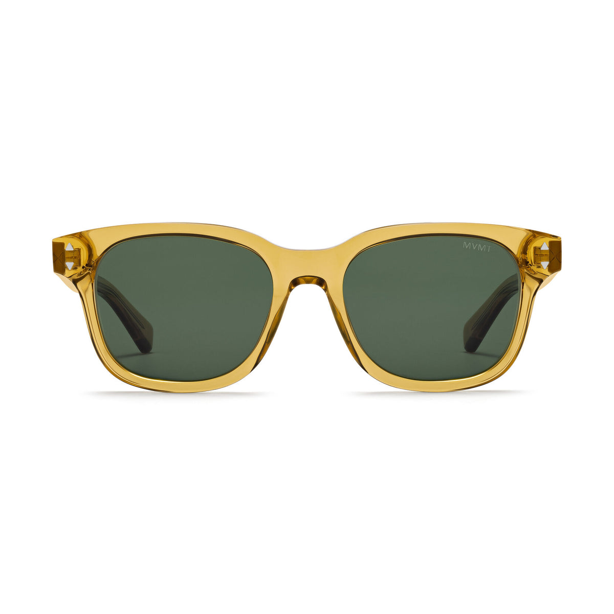 Malibu Round Sunglasses | Transparent Honey Frame + Green Lens | Non-Polarized - main image
