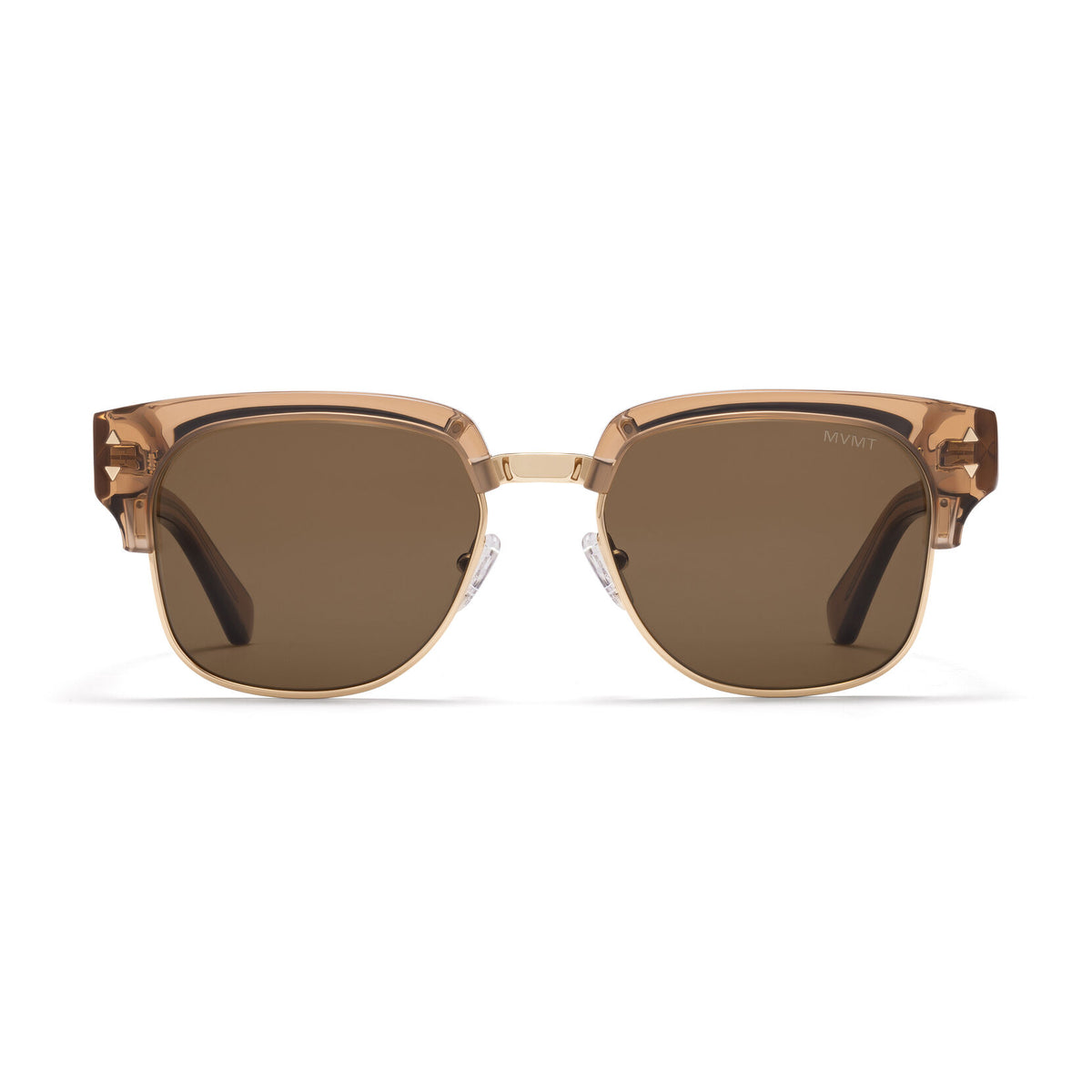 Laguna Square Sunglasses | Opaque Brown & Gold Frame + Brown Lens | Non-Polarized - main image