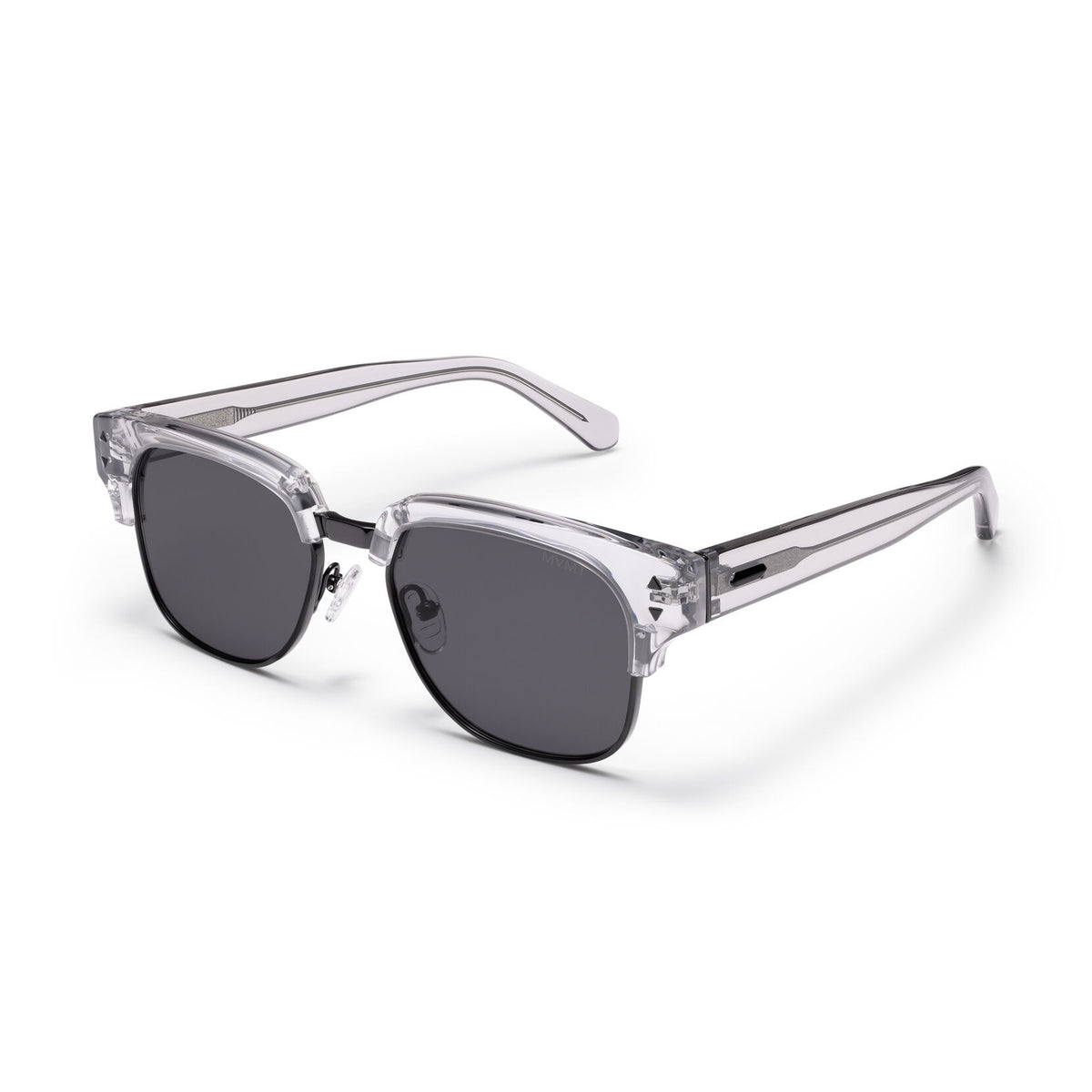 Laguna Square Sunglasses | Transparent Grey & Black Frame + Grey Lens | Non-Polarized - image 2