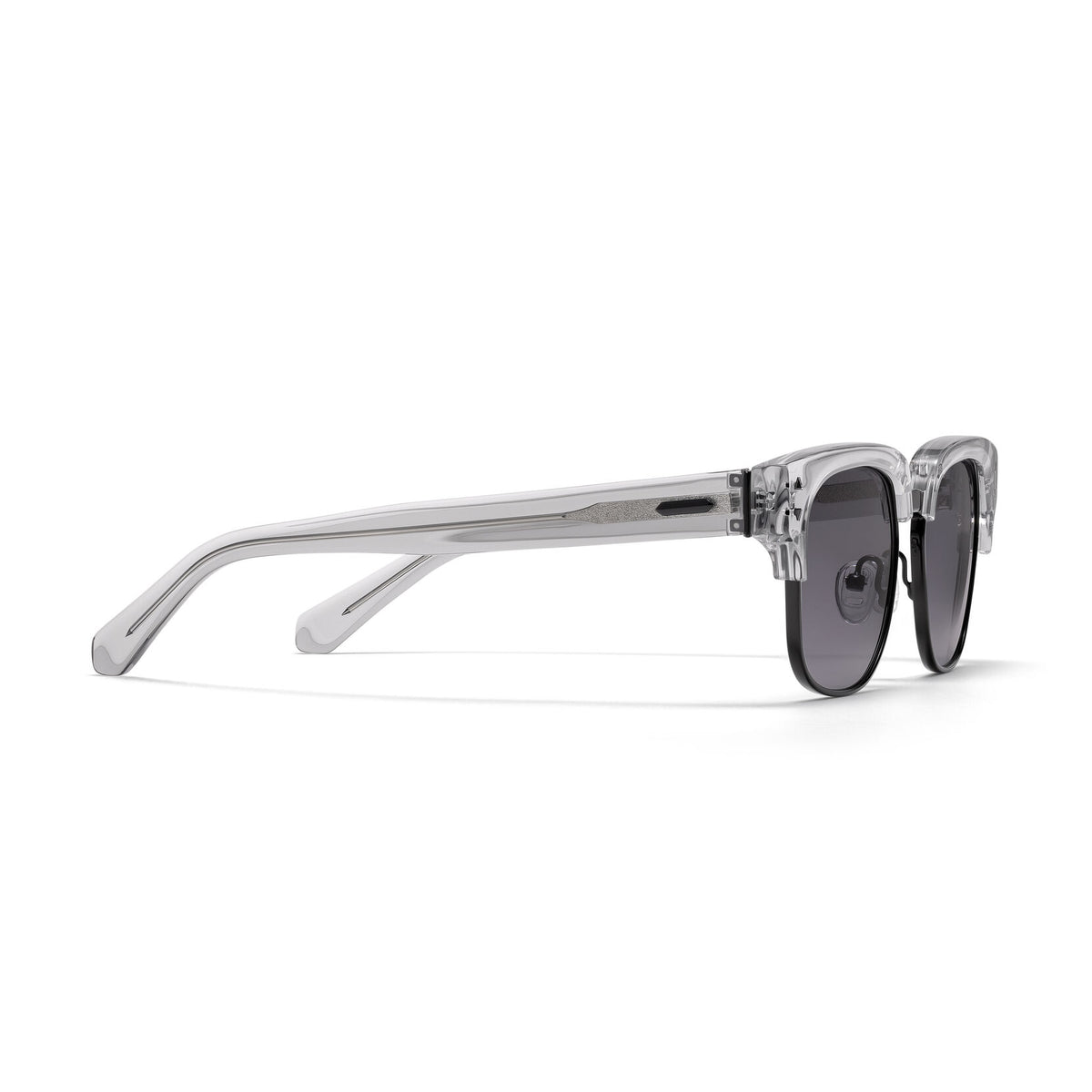 Laguna Square Sunglasses | Transparent Grey & Black Frame + Grey Lens | Polarized - image 5