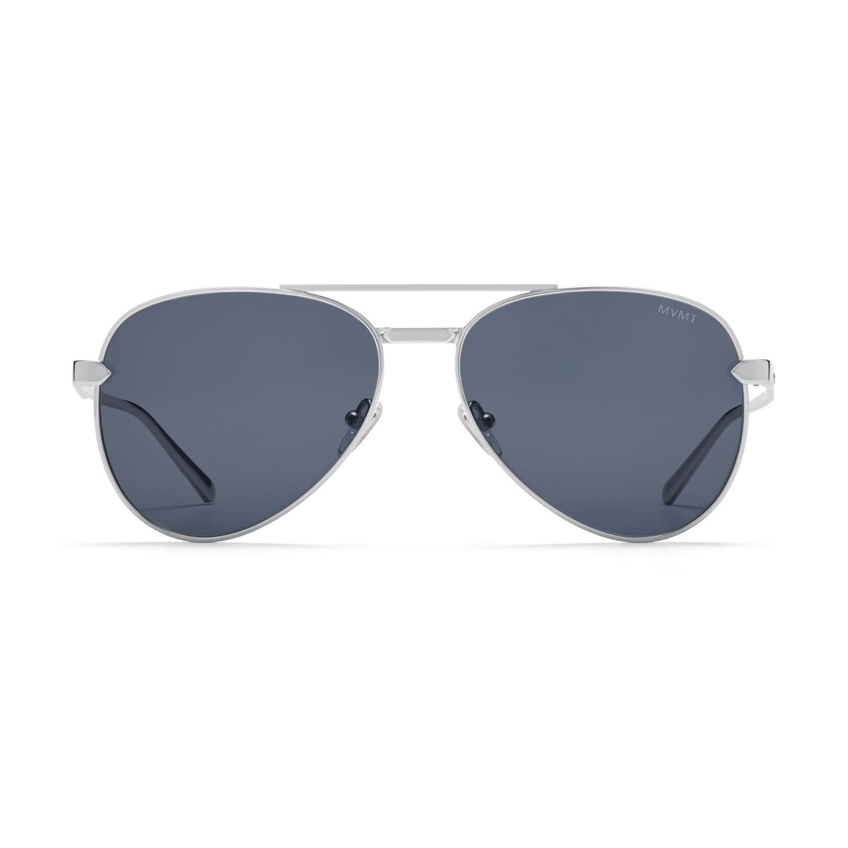Miramar Aviator Sunglasses | Silver Frame + Blue Lens | Polarized - main image