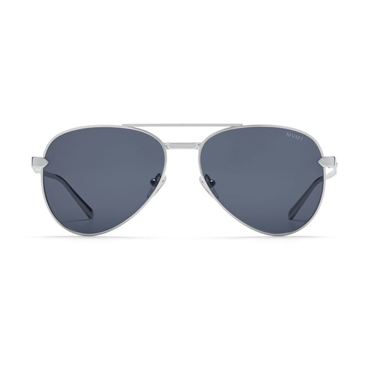 Miramar Aviator Sunglasses | Silver Frame + Blue Lens | Non-Polarized - main image
