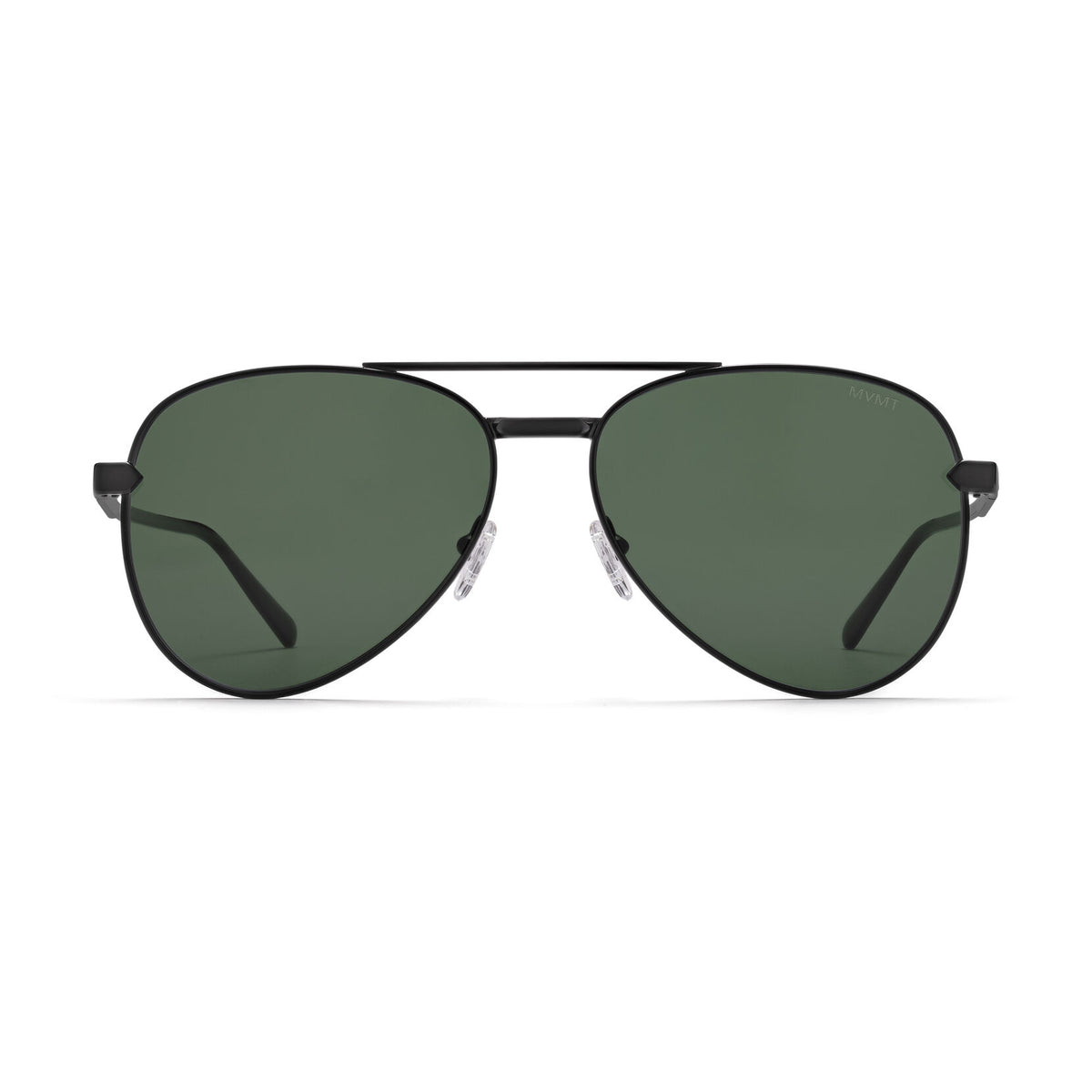 Miramar Aviator Sunglasses | Black Frame + Green Lens | Polarized - main image
