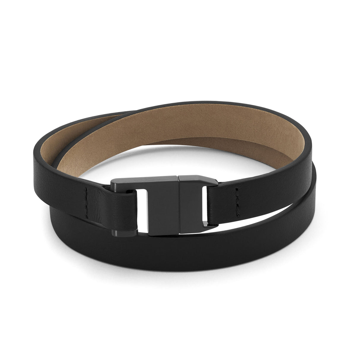 Leather Latch Bracelet | Black - main image
