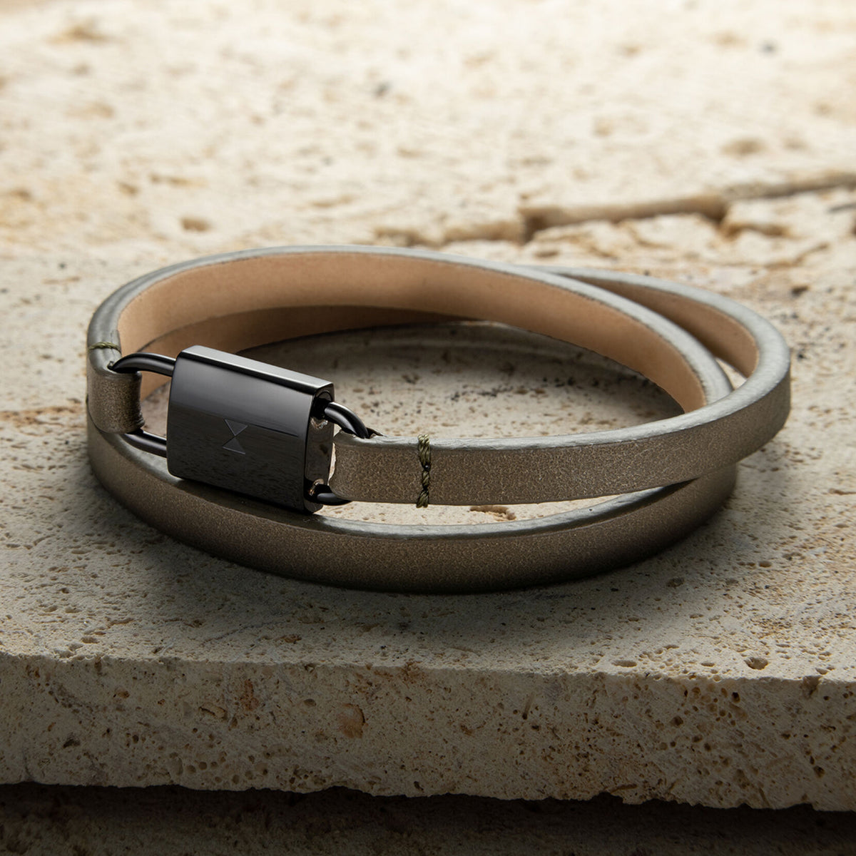 Padlock Bracelet | Olive + Grey - image 7