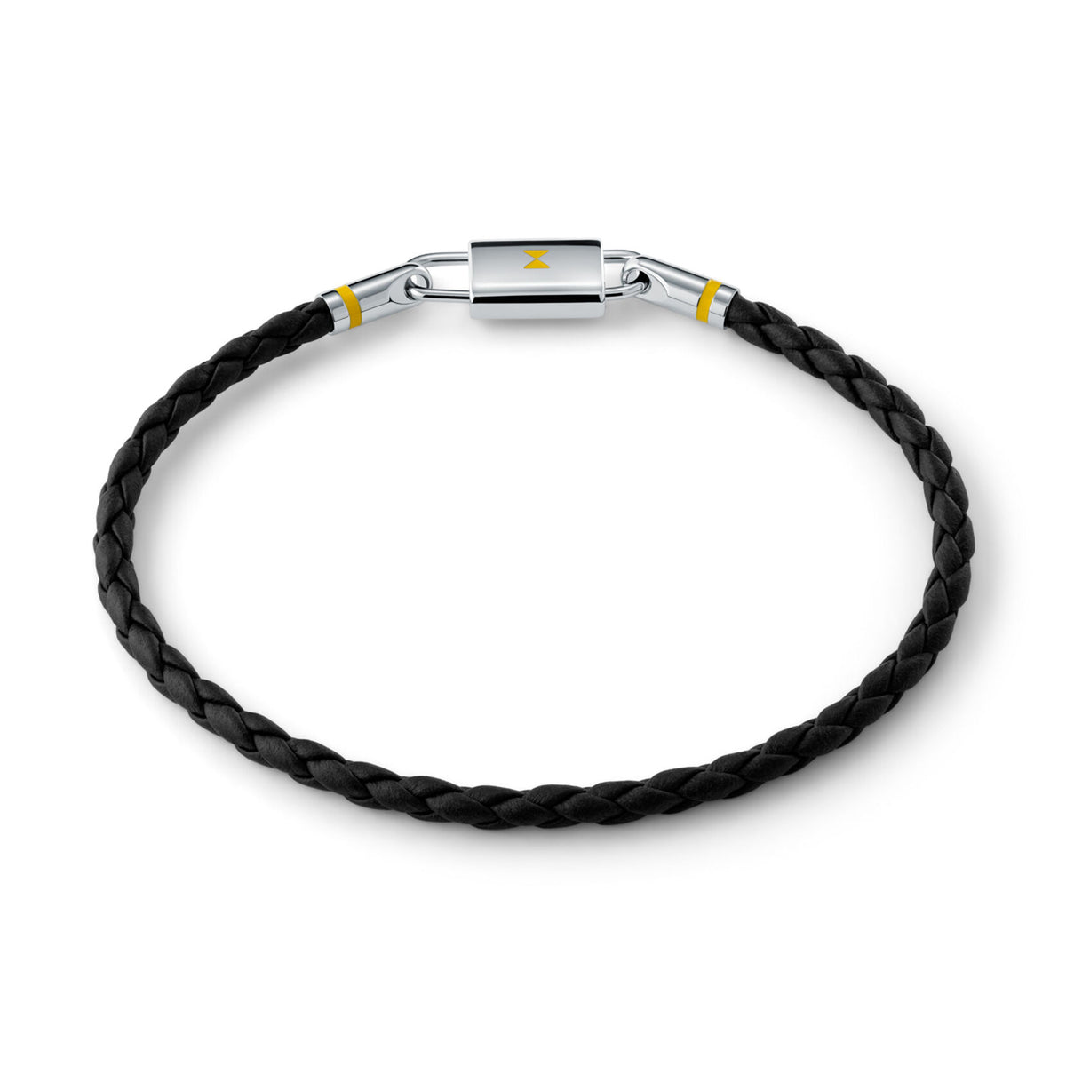 Braided Leather Bracelet | Black/Silver - image 2