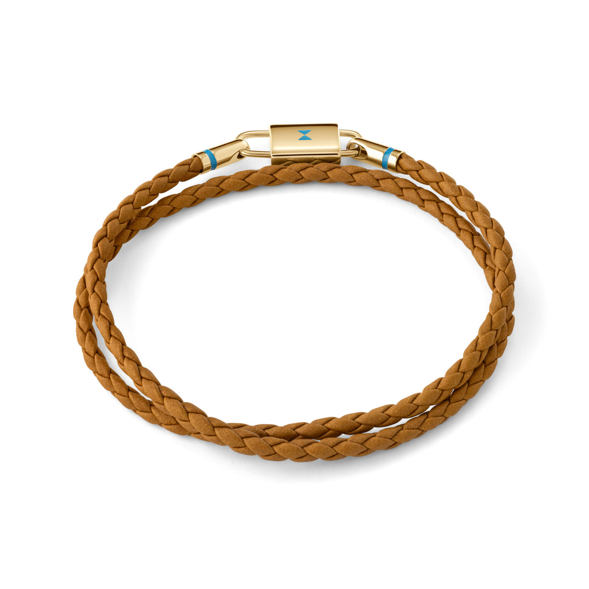 Double Braided Leather Bracelet | Brown/Gold - image 2