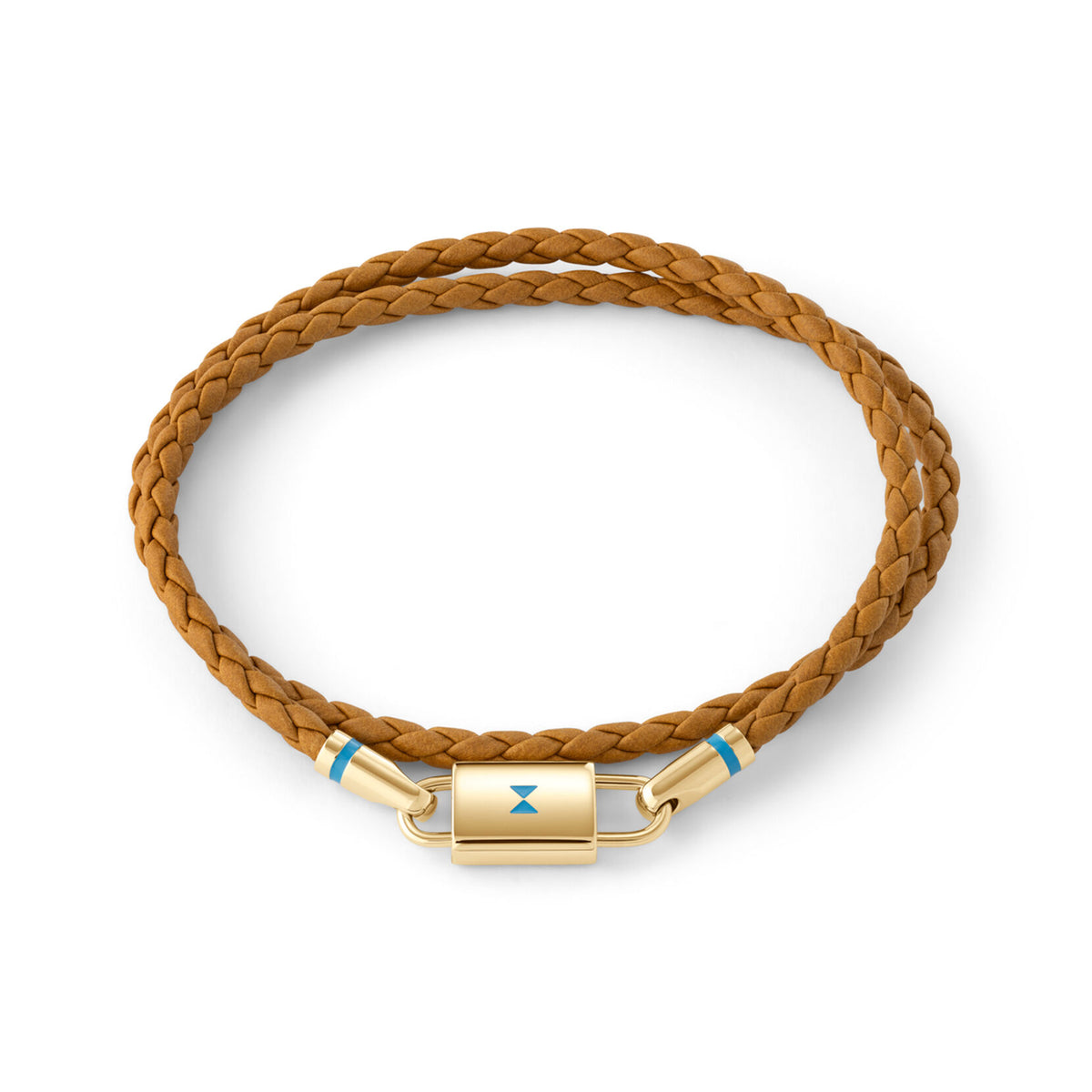 Double Braided Leather Bracelet | Brown/Gold - main image