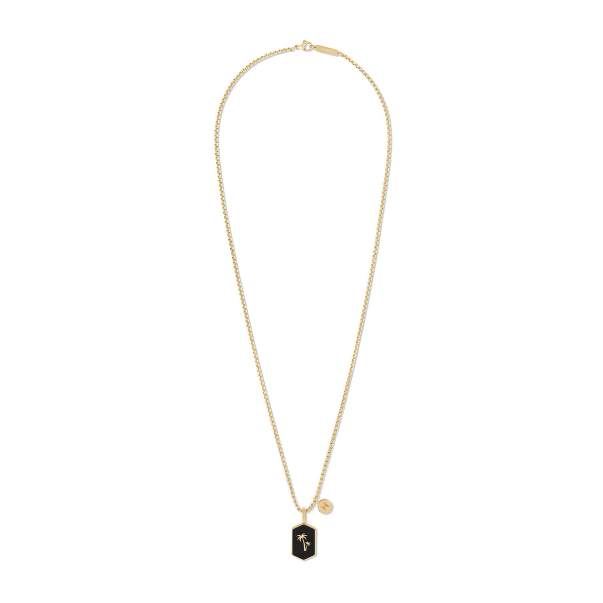 Hex Palm Tree Pendant Necklace | Gold/Black - image 2