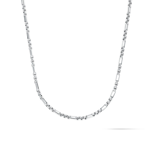 Figaro Box Chain Necklace | Silver - main image