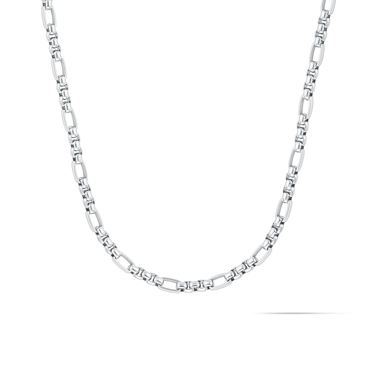 Figaro Box Chain Necklace | Silver - main image