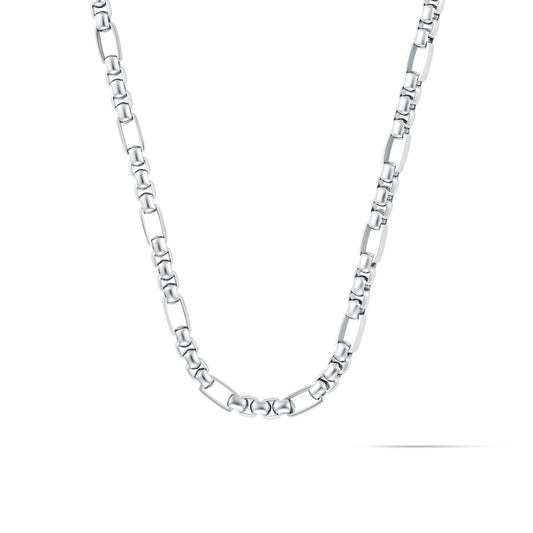Figaro Box Chain Necklace | Silver - main image