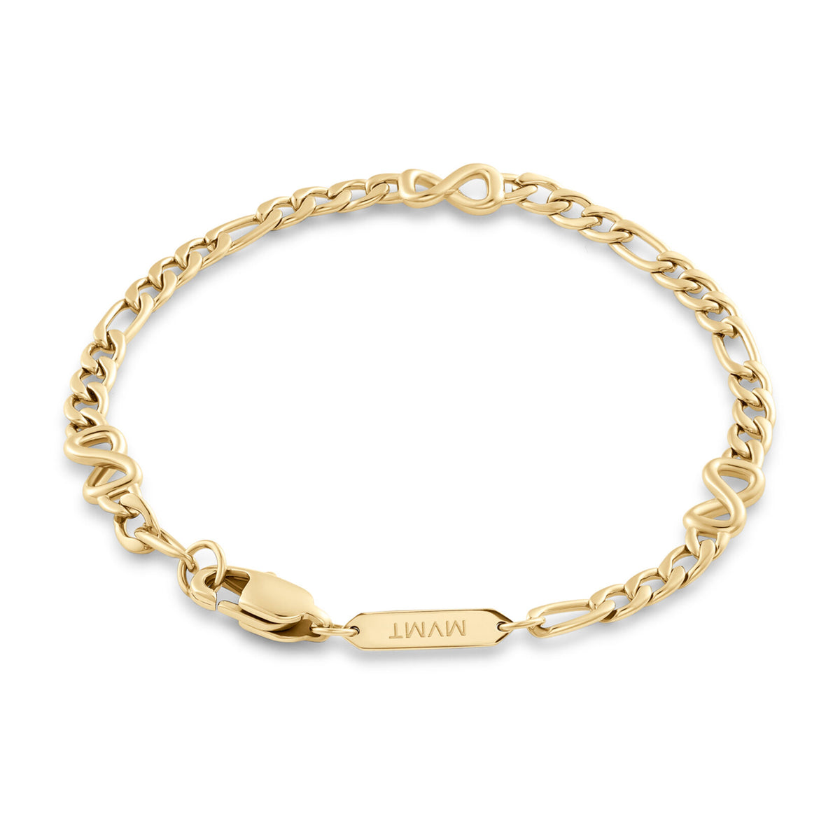 Figaro Chain Bracelet - 3.8MM | Gold - image 2