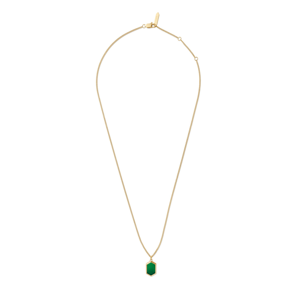 Hex Pendant Necklace | Green Malachite - image 2
