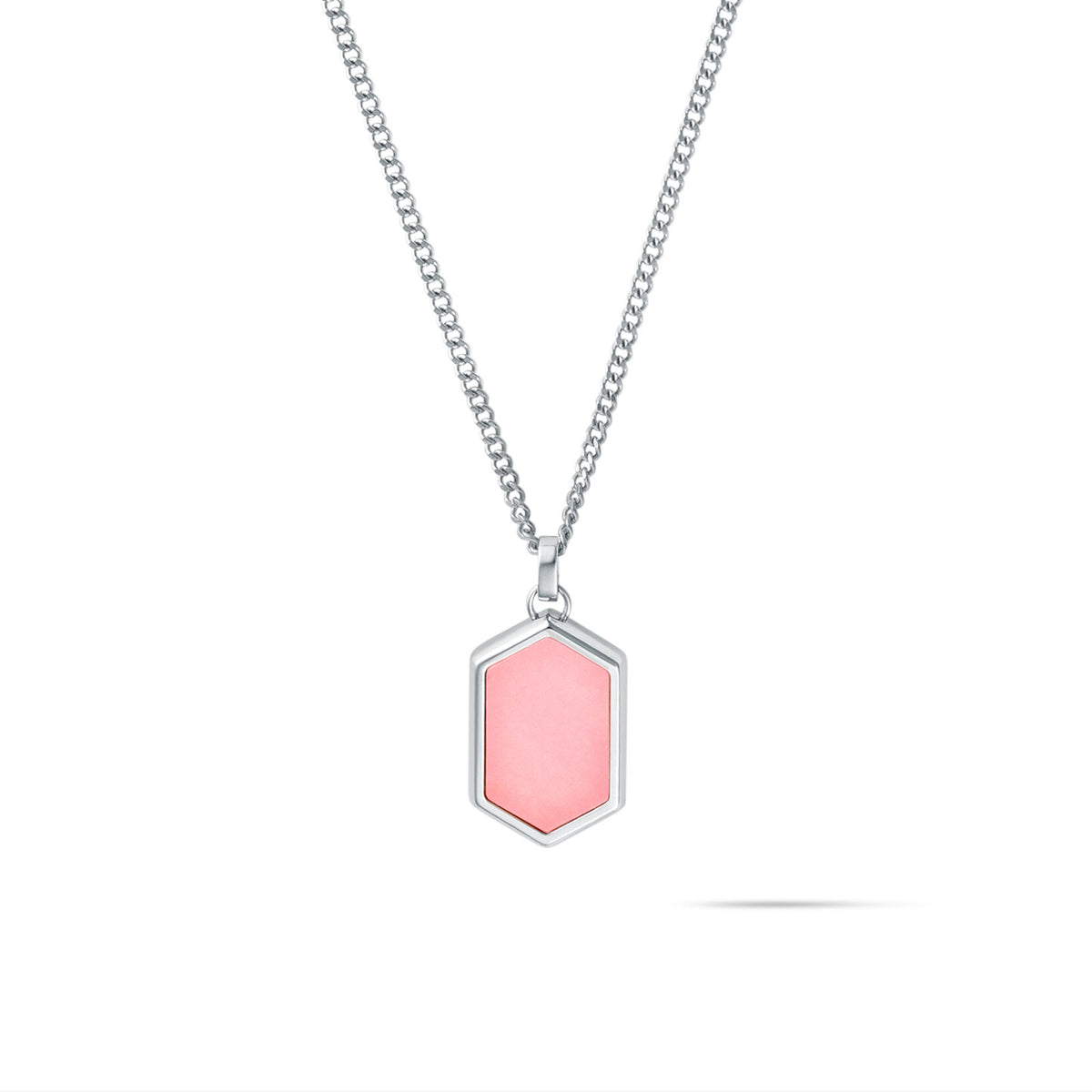 Hex Pendant Necklace | Pink Quartz - main image