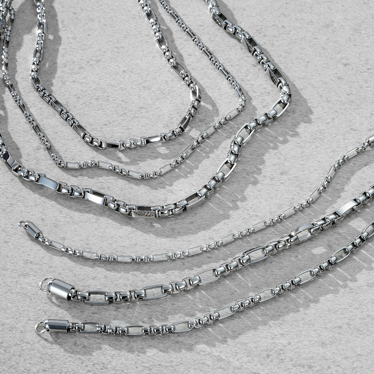 Figaro Box Chain Necklace | Silver - image 4